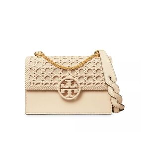 Tory Burch Miller basket-weave small flap convertible shoulder crossbody bag